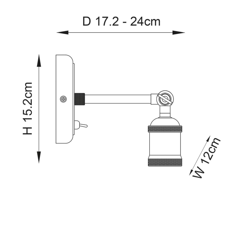 Endon 97245 - Zidni spot HAL 1xE27/10W/230V mesing