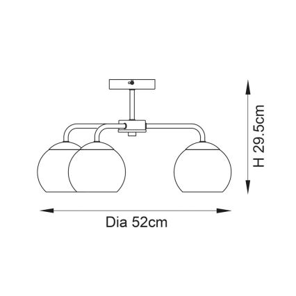 Endon 97971 - Plafonski luster DIMPLE 3xE14/25W/230V sjajni hrom/zadimljeno siva