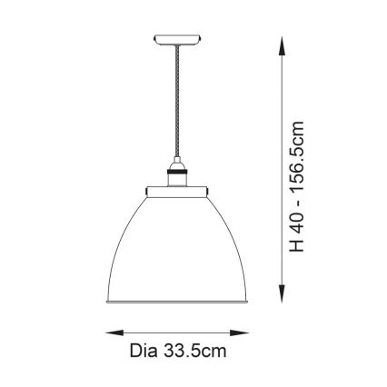Endon 98744 - Luster na sajli FRANKLIN 1xE27/10W/230V mesing