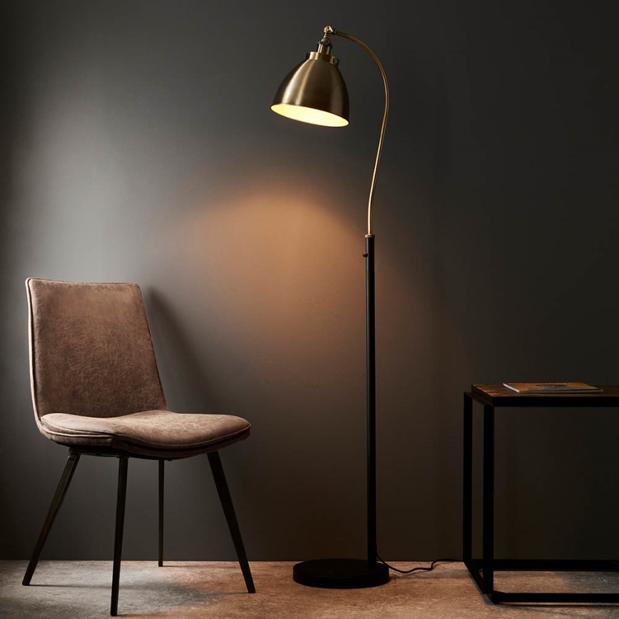 Endon 98748 - Podna lampa FRANKLIN 1xE27/10W/230V mesing/crna