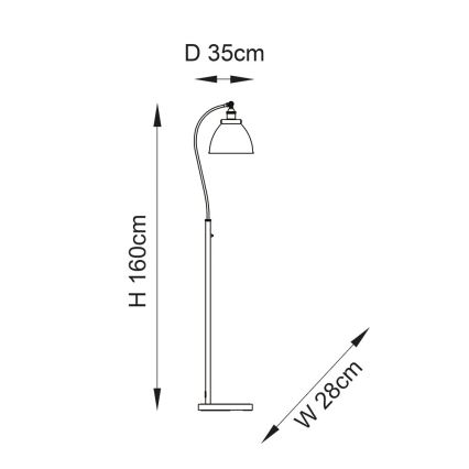 Endon 98748 - Podna lampa FRANKLIN 1xE27/10W/230V mesing/crna