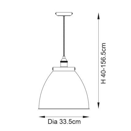 Endon 98749 - Luster na sajli FRANKLIN 1xE27/10W/230V crna/mesing