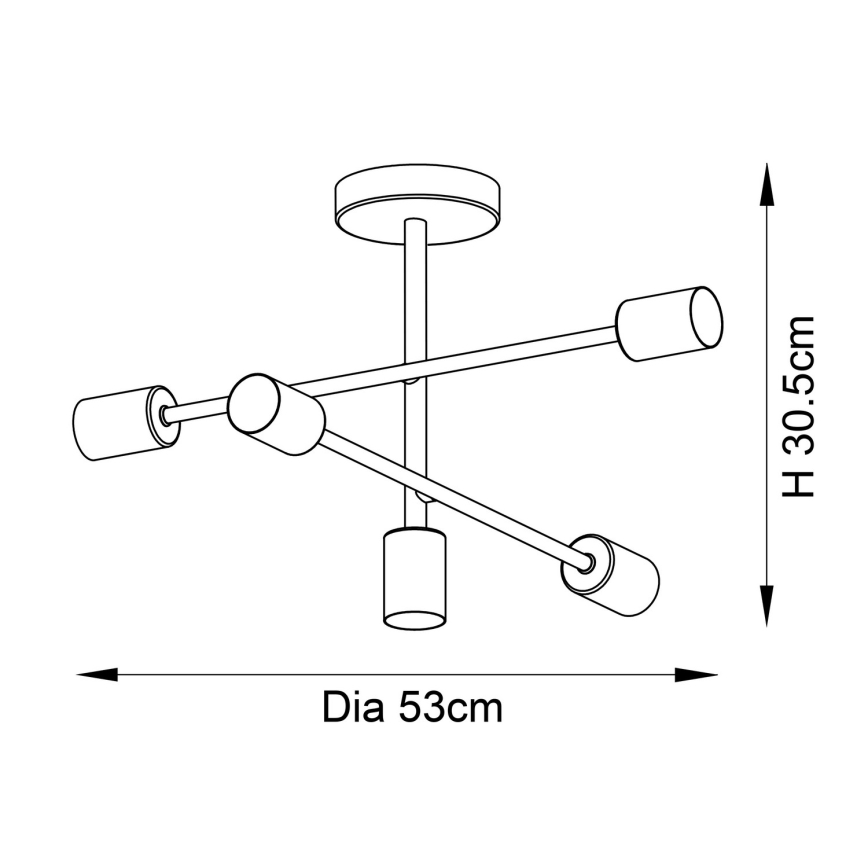Endon 98786 - Luster na štapu SOHAN 5xE27/10W/230V mesing