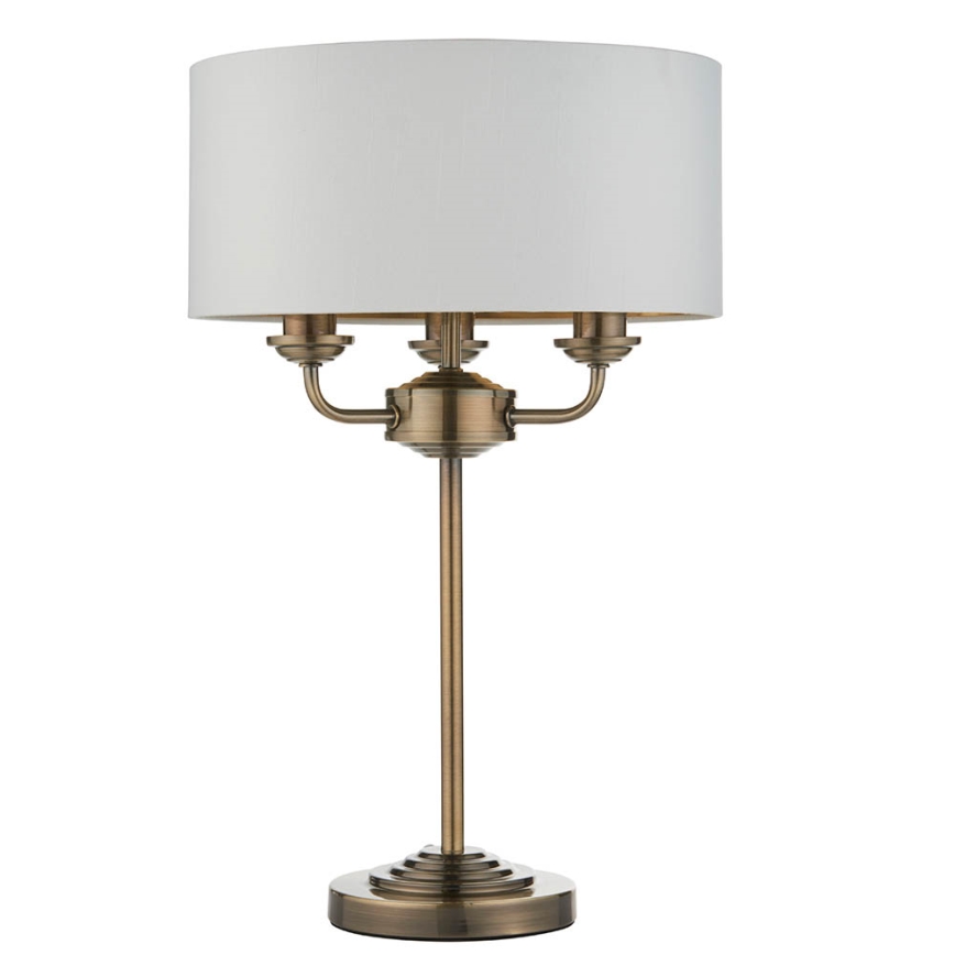 Endon 98932 - Stona lampa HIGHCLERE 3xE14/18W/230V bela/mesing, prečnik 32 cm