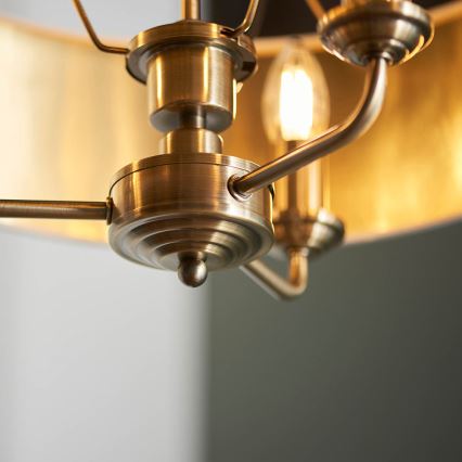 Endon 98934 - Luster na lancu HIGHCLERE 3xE14/40W/230V bela/mesing prečnik 45 cm