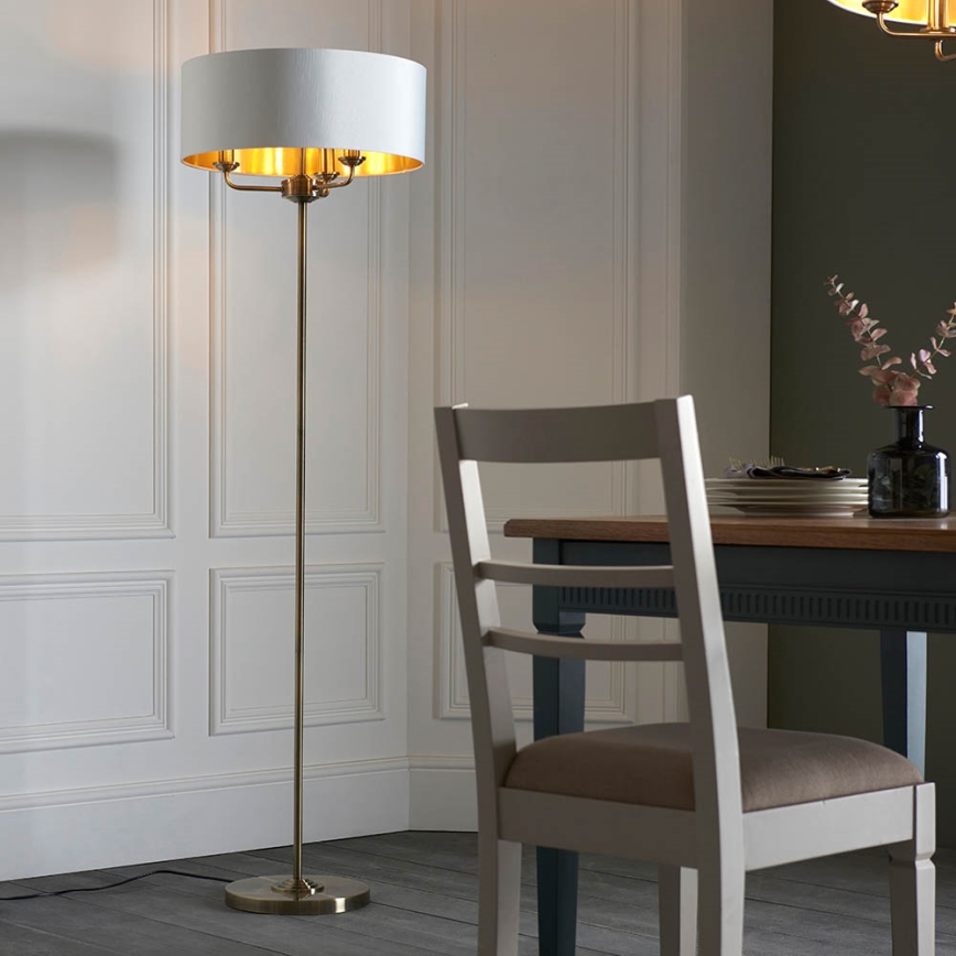 Endon 98935 - Podna lampa HIGHCLERE 3xE14/40W/230V bela/mesing prečnik 47 cm