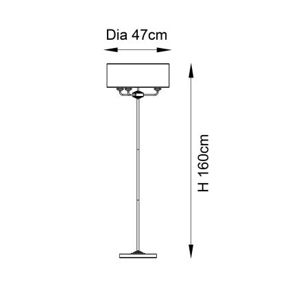 Endon 98935 - Podna lampa HIGHCLERE 3xE14/40W/230V bela/mesing prečnik 47 cm