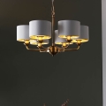 Endon 98936 - Luster na lancu HIGHCLERE 6xE14/28W/230V bela/mesing