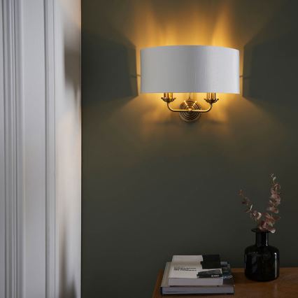 Endon 98937 - Zidna svetiljka HIGHCLERE 2xE14/40W/230V bela/mesing