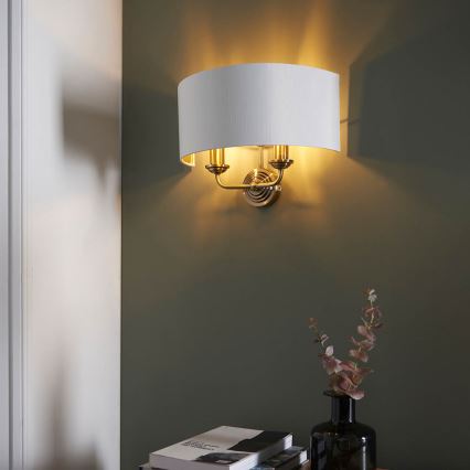 Endon 98937 - Zidna svetiljka HIGHCLERE 2xE14/40W/230V bela/mesing