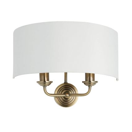 Endon 98937 - Zidna svetiljka HIGHCLERE 2xE14/40W/230V bela/mesing