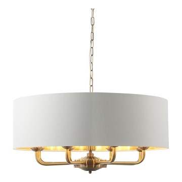 Endon 98938 - Luster na lancu HIGHCLERE 8xE14/40W/230V prečnik 70 cm bela/mesing