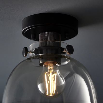 Endon 99106 - Stropno svetlo URBAN 1xE27/10W/230V crna/prozirna