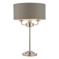 Endon 99149 - Stona lampa HIGHCLERE 3xE14/18W/230V siva/sjajni hrom prečnik 32 cm