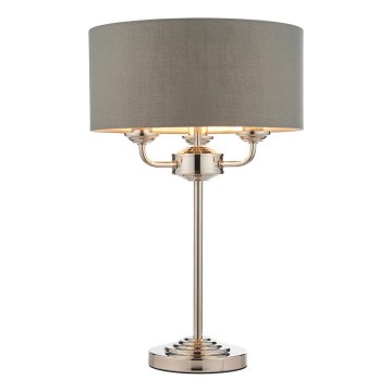 Endon 99149 - Stona lampa HIGHCLERE 3xE14/18W/230V siva/sjajni hrom prečnik 32 cm