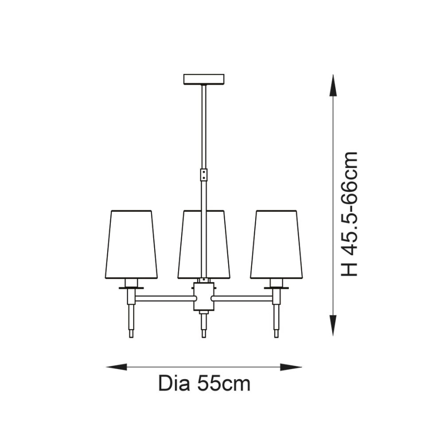 Endon 99455 - Luster na stalku 3xE14/6W/230V sjajni hrom/bela