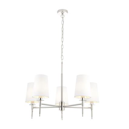 Endon 99457 - Luster na lancu 5xE14/6W/230V sjajni hrom/bela