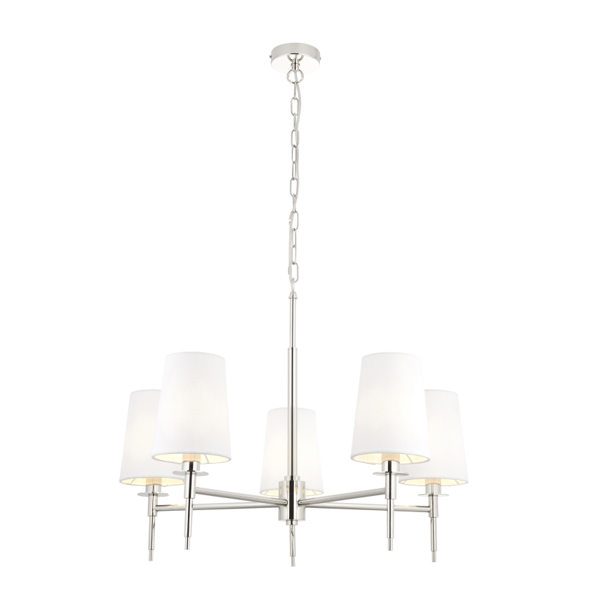Endon 99457 - Luster na lancu 5xE14/6W/230V sjajni hrom/bela