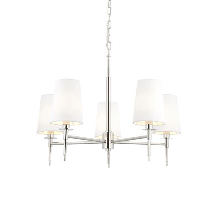 Endon 99457 - Luster na lancu 5xE14/6W/230V sjajni hrom/bela