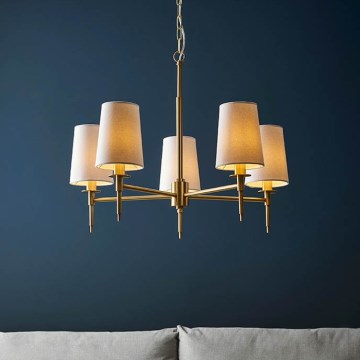 Endon 99458 - Luster na lancu 5xE14/6W/230V zlatna/bela