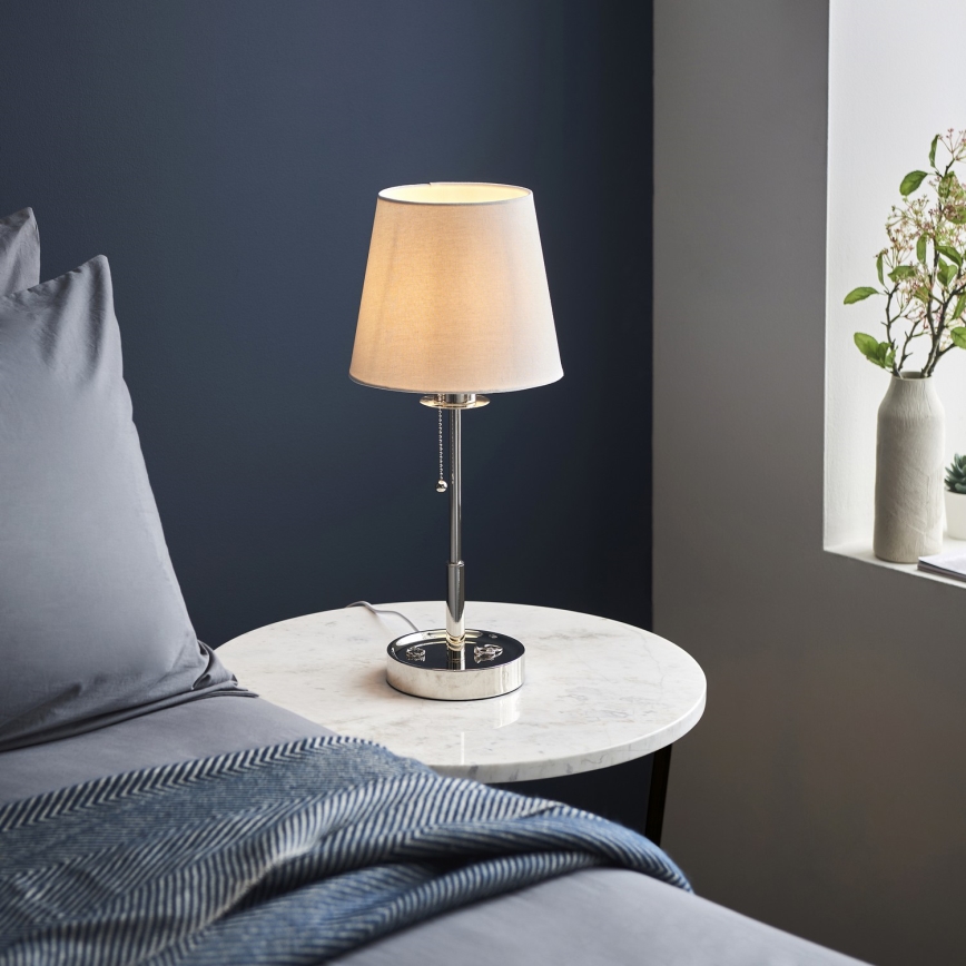 Endon 99596 - Stona lampa 1xE27/10W/230V bela/sjajni hrom