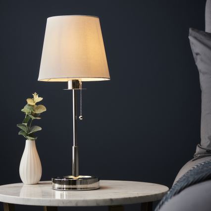 Endon 99596 - Stona lampa 1xE27/10W/230V bela/sjajni hrom