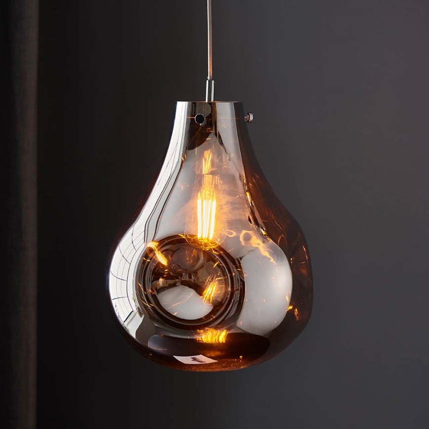 Endon 99788 - Luster na sajli EUROPA 1xE27/10W/230V zadimljeno crne boje