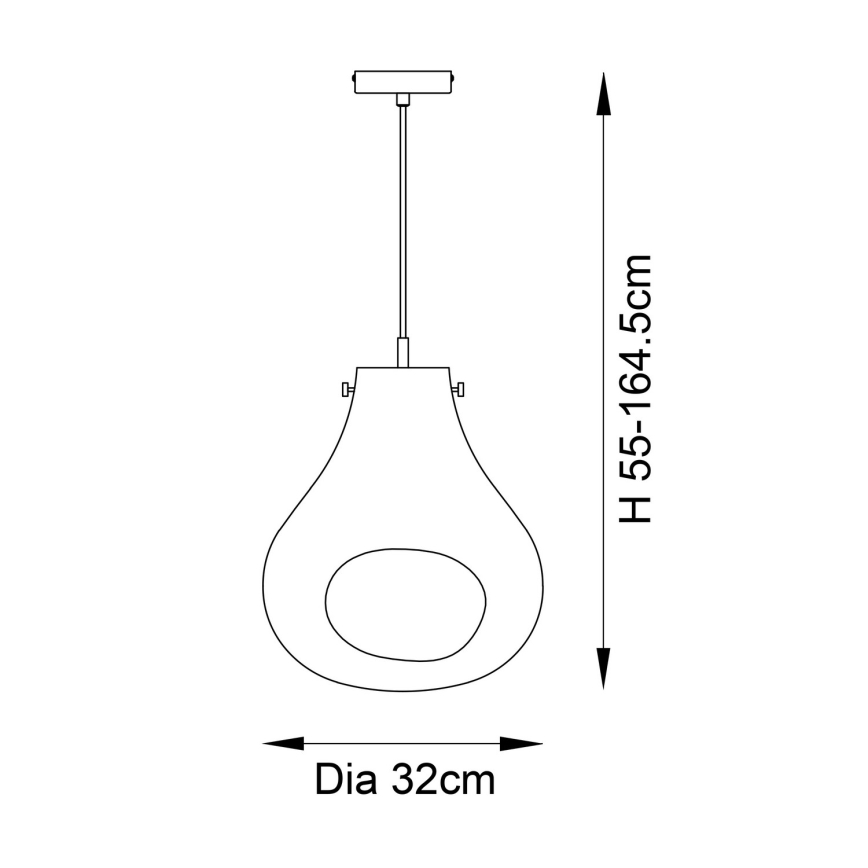 Endon 99788 - Luster na sajli EUROPA 1xE27/10W/230V zadimljeno crne boje