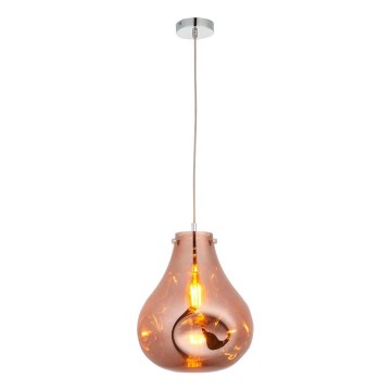 Endon 99790 - Luster na sajli EUROPA 1xE27/10W/230V u zadimljenoj braon boji