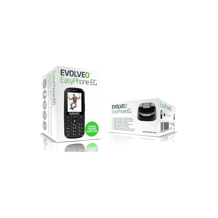 Evolveo - EasyPhone EG 4G mobilni telefon za starije osobe, crne boje
