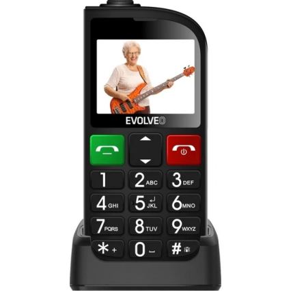 Evolveo - EasyPhone FL, mobilni telefon za starije osobe, crne boje