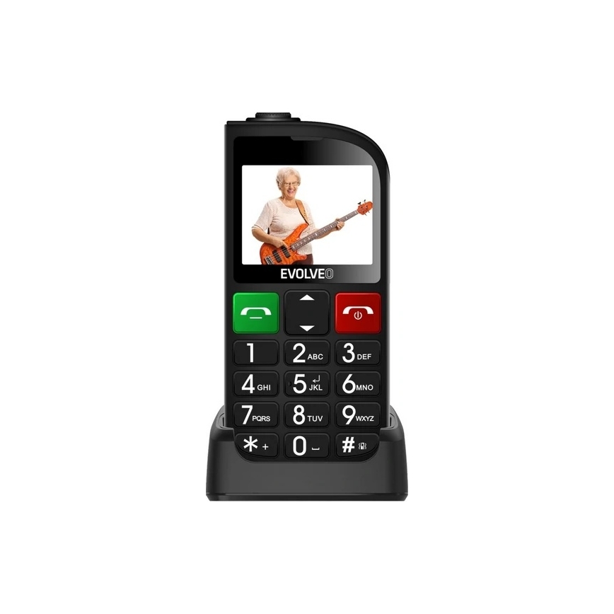 Evolveo - EasyPhone FL, mobilni telefon za starije osobe, crne boje