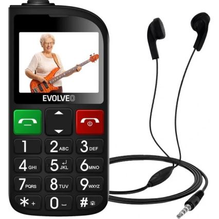 Evolveo - EasyPhone FL, mobilni telefon za starije osobe, crne boje