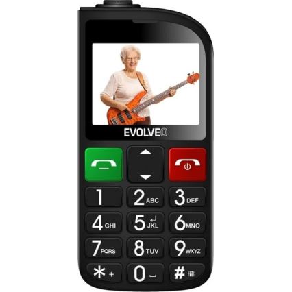 Evolveo - EasyPhone FL, mobilni telefon za starije osobe, crne boje