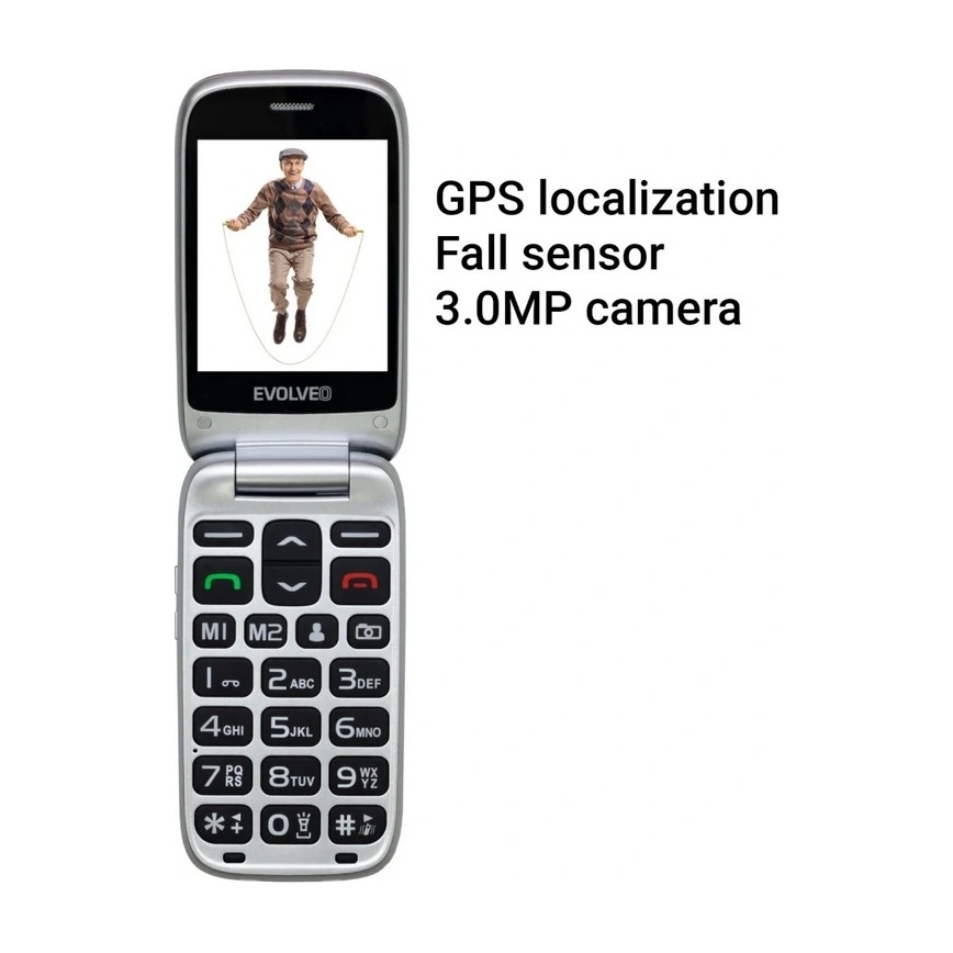 Evolveo - EasyPhone FS, preklopni mobilni telefon 2.8 crveni