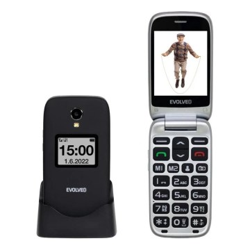Evolveo - EasyPhone FS preklopni mobilni telefon za starije osobe 2.8 crna