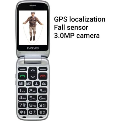 Evolveo - EasyPhone FS preklopni mobilni telefon za starije osobe 2.8 crna