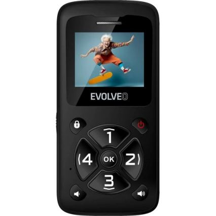 Evolveo - EasyPhone ID mobilni telefon za starije osobe, crne boje