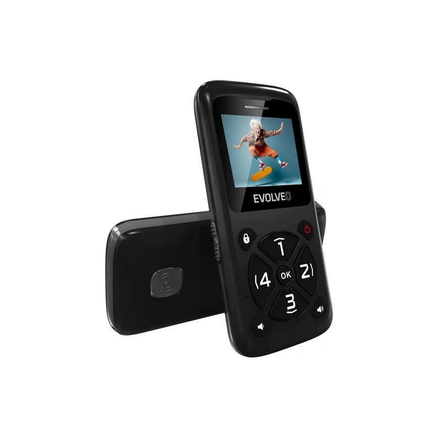 Evolveo - EasyPhone ID mobilni telefon za starije osobe, crne boje