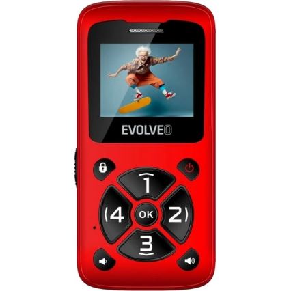 Evolveo - EasyPhone ID, mobilni telefon za starije osobe crvena