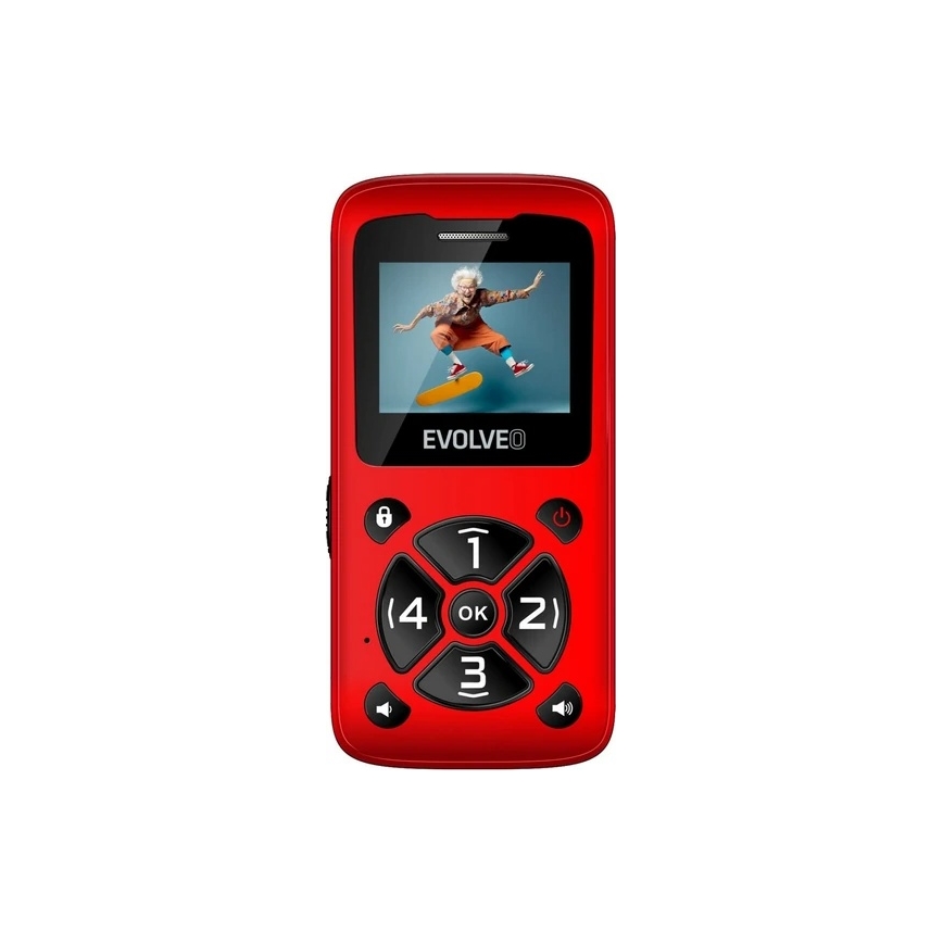 Evolveo - EasyPhone ID: mobilni telefon za starije osobe, crvene boje