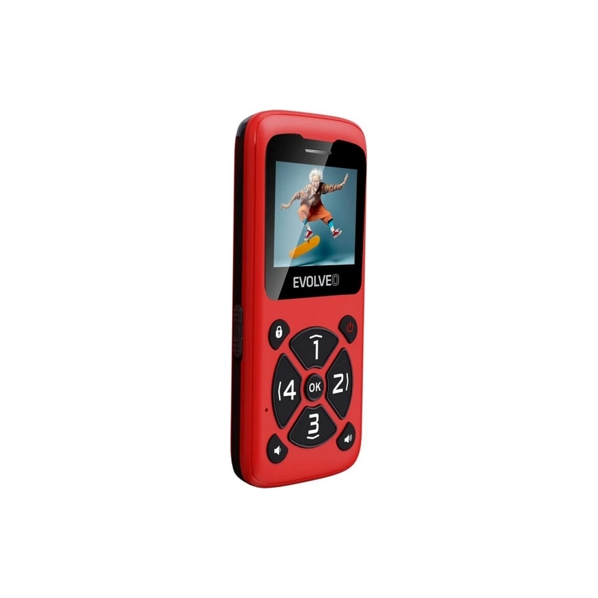 Evolveo - EasyPhone ID: mobilni telefon za starije osobe, crvene boje