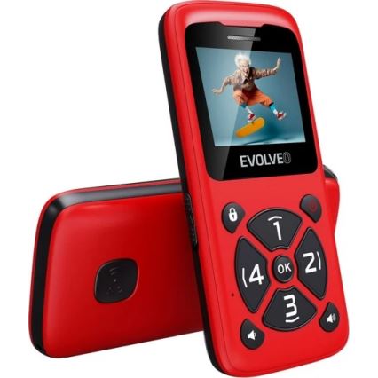 Evolveo - EasyPhone ID: mobilni telefon za starije osobe, crvene boje