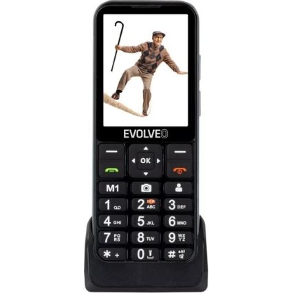 Evolveo - EasyPhone LT 4G mobilni telefon za starije osobe, crne boje