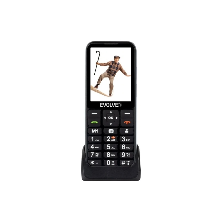 Evolveo - EasyPhone LT 4G mobilni telefon za starije osobe, crne boje