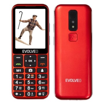 Evolveo - EasyPhone LT 4G mobilni telefon za starije osobe, crvena