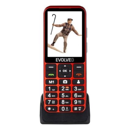 Evolveo - EasyPhone LT 4G mobilni telefon za starije osobe, crvena