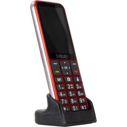Evolveo - EasyPhone LT 4G mobilni telefon za starije osobe, crvena