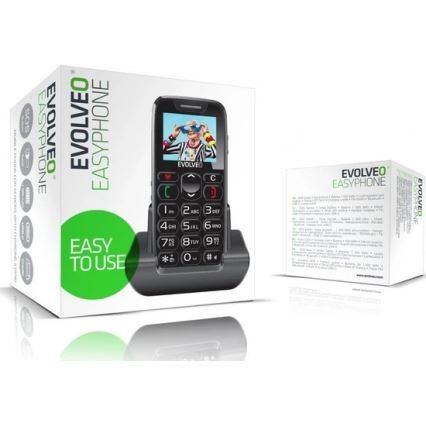 Evolveo - EasyPhone mobilni telefon za seniore, crna