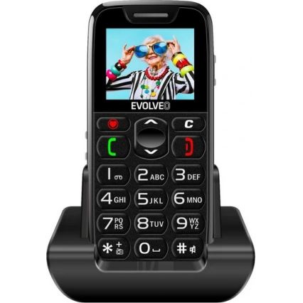 Evolveo - EasyPhone mobilni telefon za starije osobe, crne boje